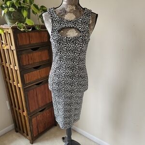 Kardashian Kollection Keyhole Cheetah Print Bodycon Dress XS